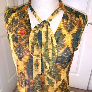 Rachel Zoe - Sleeveless blouse - Removable Neck Tie - Size 2 - Polyester